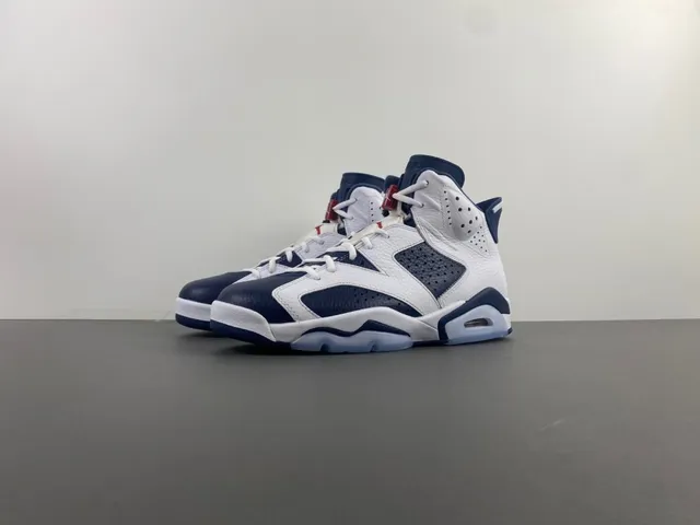 Air Jordan 6 White Navy Basketball Shoes 10