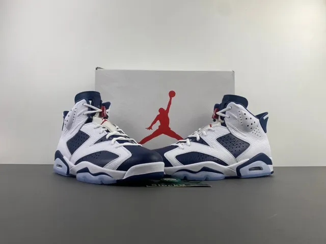 Air Jordan 6 White Navy Basketball Shoes 13