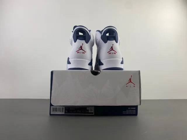 Air Jordan 6 White Navy Basketball Shoes 18