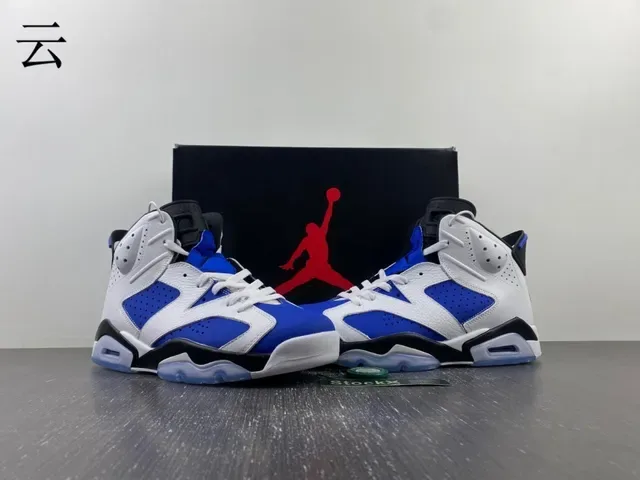 Air Jordan 6 Blanc Bleu Royal Noir Chaussures de Basketball 6