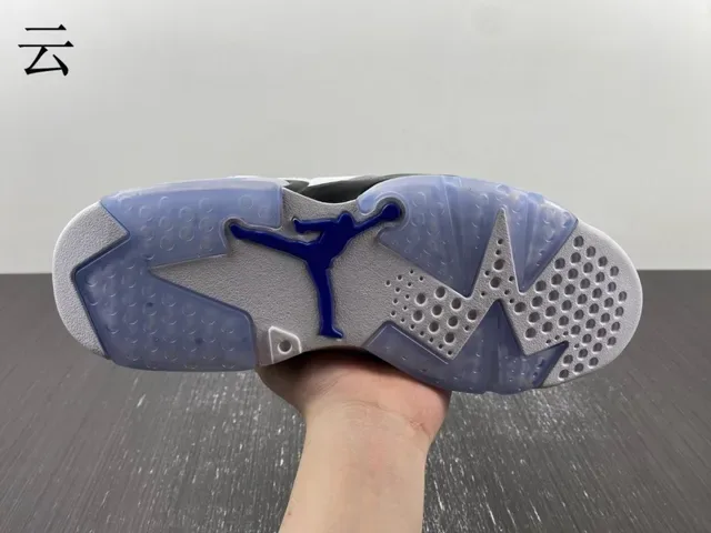 Air Jordan 6 Blanc Bleu Royal Noir Chaussures de Basketball 8