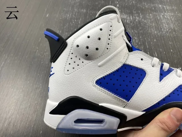 Air Jordan 6 Blanc Bleu Royal Noir Chaussures de Basketball 14