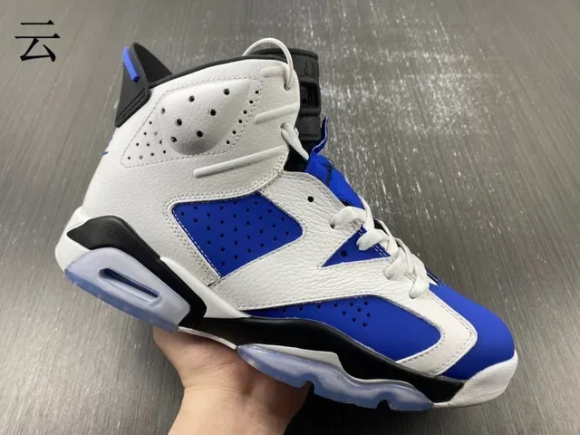Air Jordan 6 Blanc Bleu Royal Noir Chaussures de Basketball 15