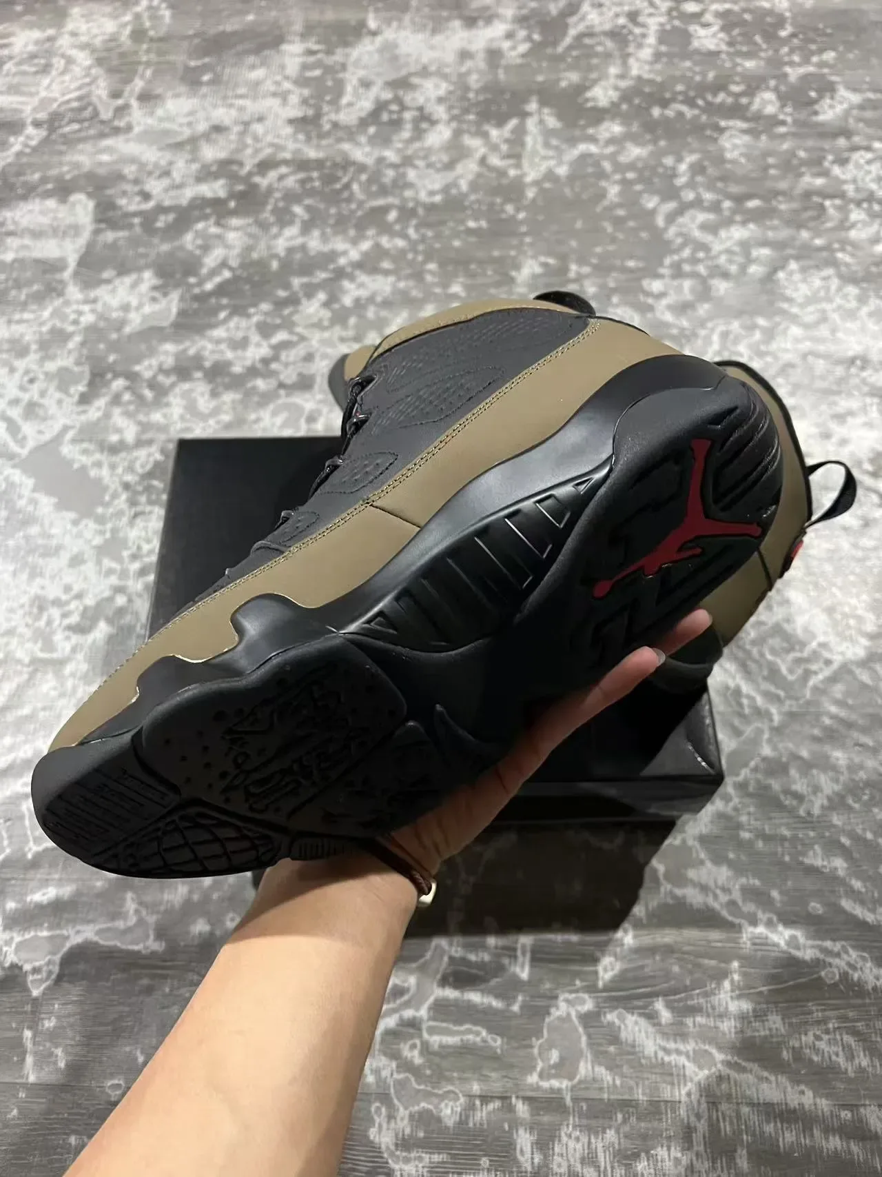 Air Jordan 9 Noir Vert Militaire Chaussures de Basketball 6