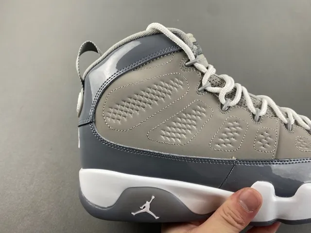 Air Jordan 9 Gray Glossy Overlay Basketball Shoes 2