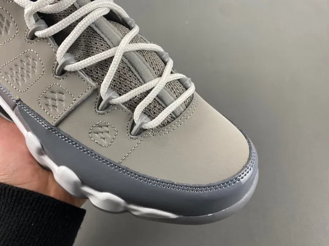 Air Jordan 9 Gray Glossy Overlay Basketball Shoes 3