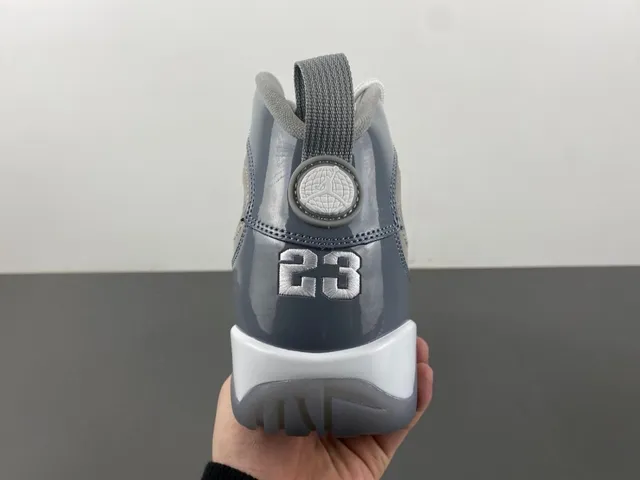Air Jordan 9 Gray Glossy Overlay Basketball Shoes 4