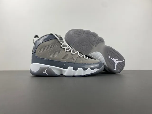 Air Jordan 9 Gray Glossy Overlay Basketball Shoes 12