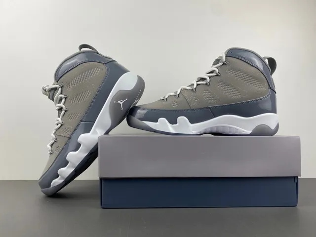 Air Jordan 9 Gray Glossy Overlay Basketball Shoes 14