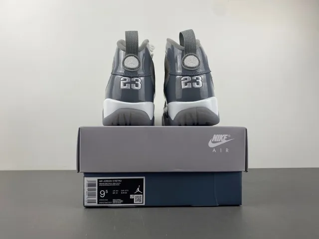 Air Jordan 9 Gray Glossy Overlay Basketball Shoes 17