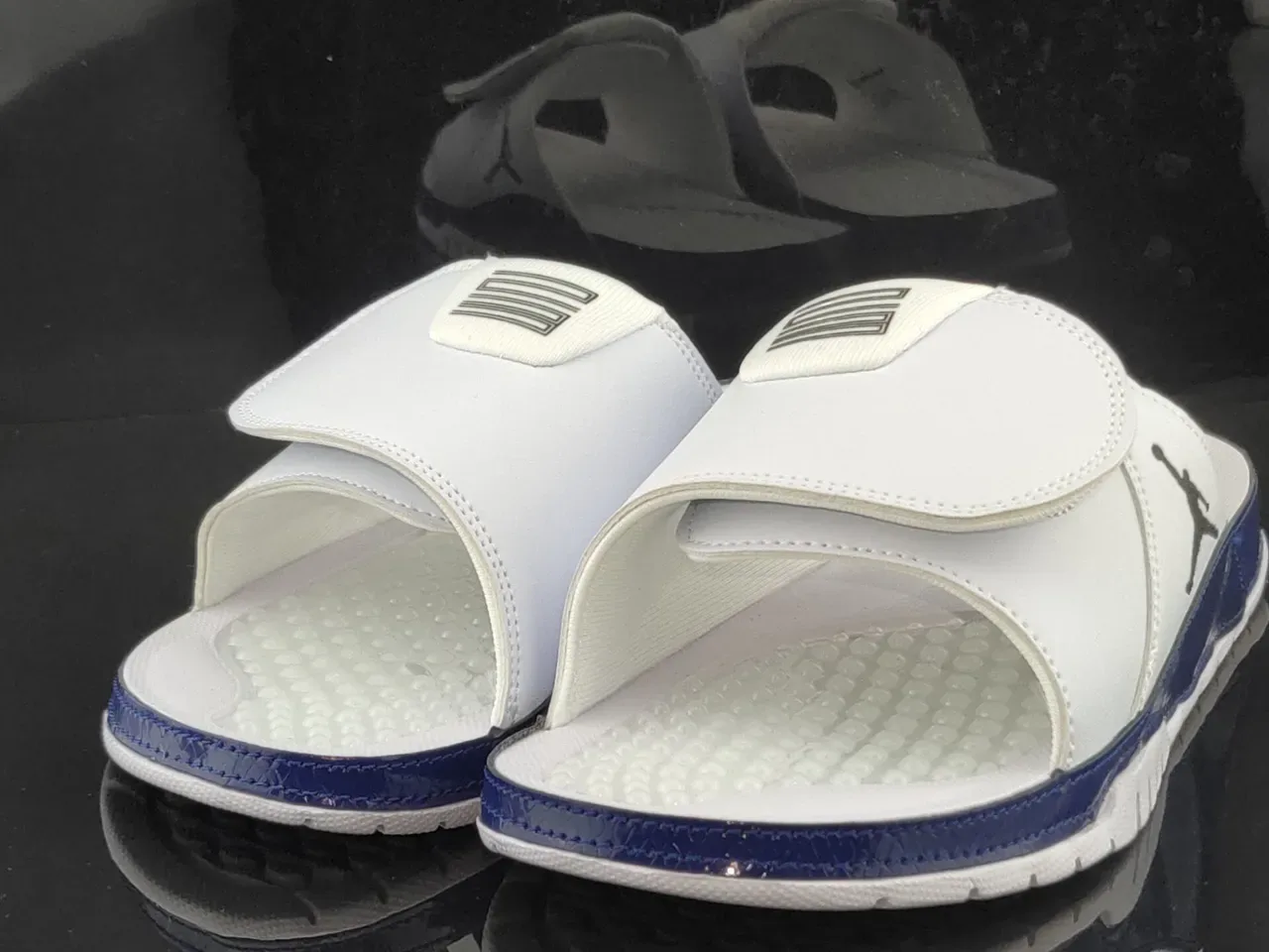 Air Jordan Hydro Slide White and Navy Slippers 2