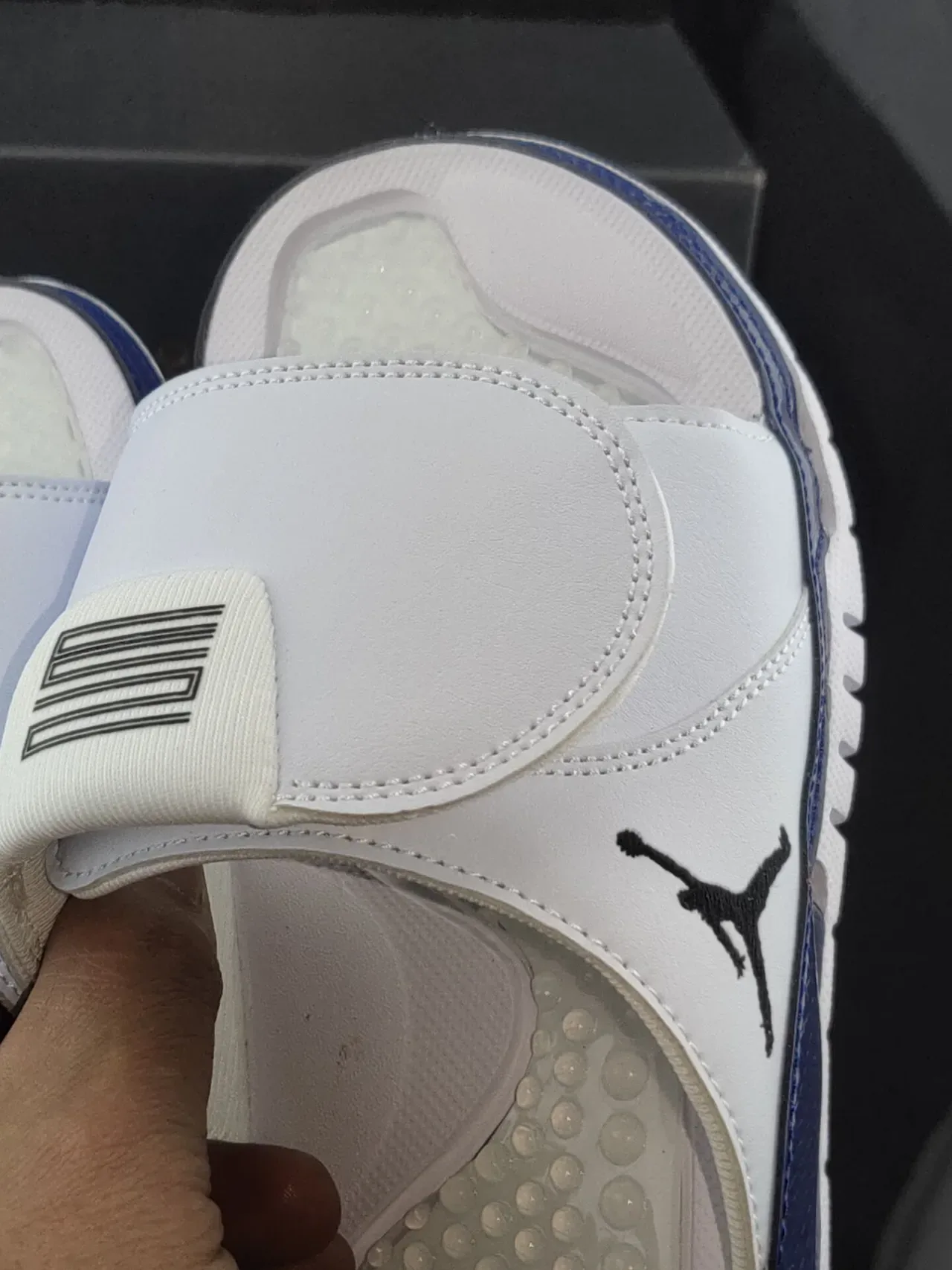 Air Jordan Hydro Slide White and Navy Slippers 6