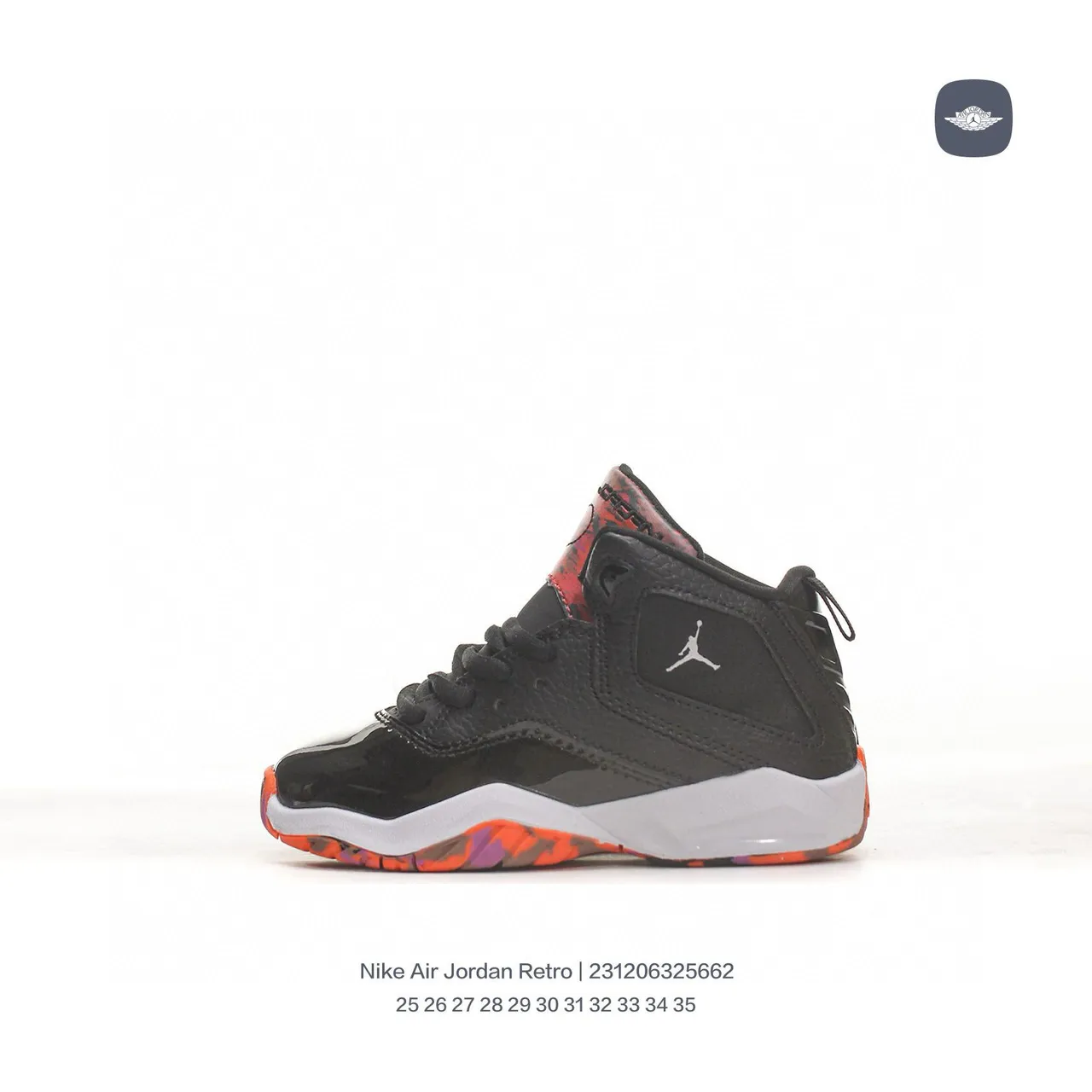 Air Jordan Retro Black Orange White Basketball Shoes 2