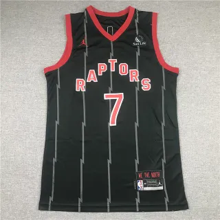 Air Jordan Toronto Raptors City Edition Black Red Lightning Stripe Jersey