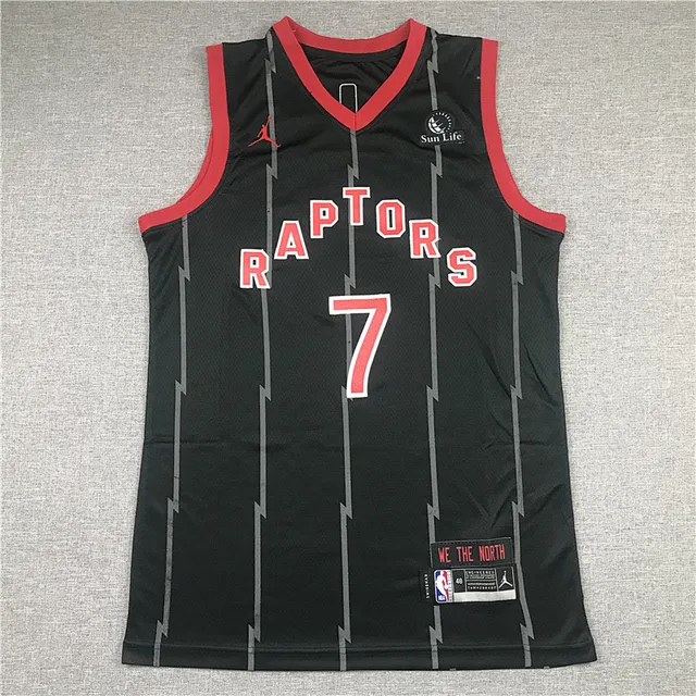 Regata Air Jordan Toronto Raptors City Edition com listras de relâmpago preto e vermelho 2