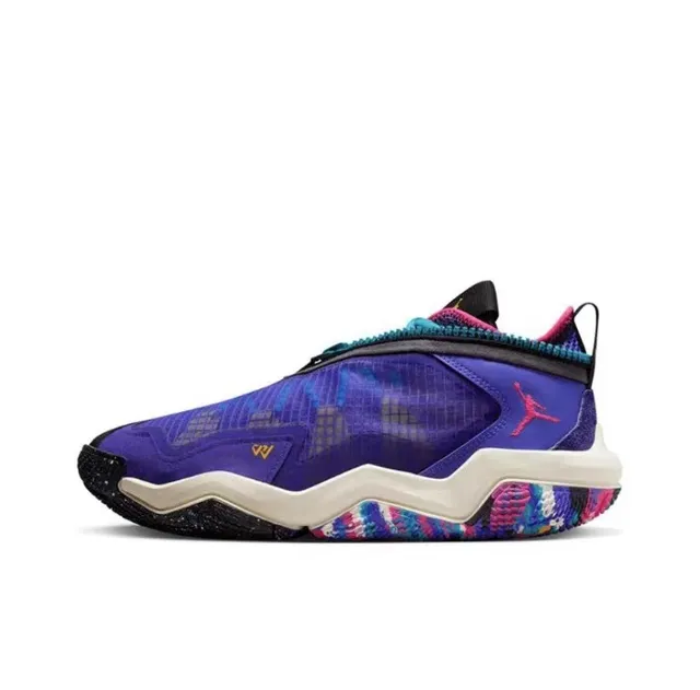 Zapatillas de baloncesto Air Jordan XXXVIII morado multicolor sin cordones slip-on con mediasuela ondulada 1
