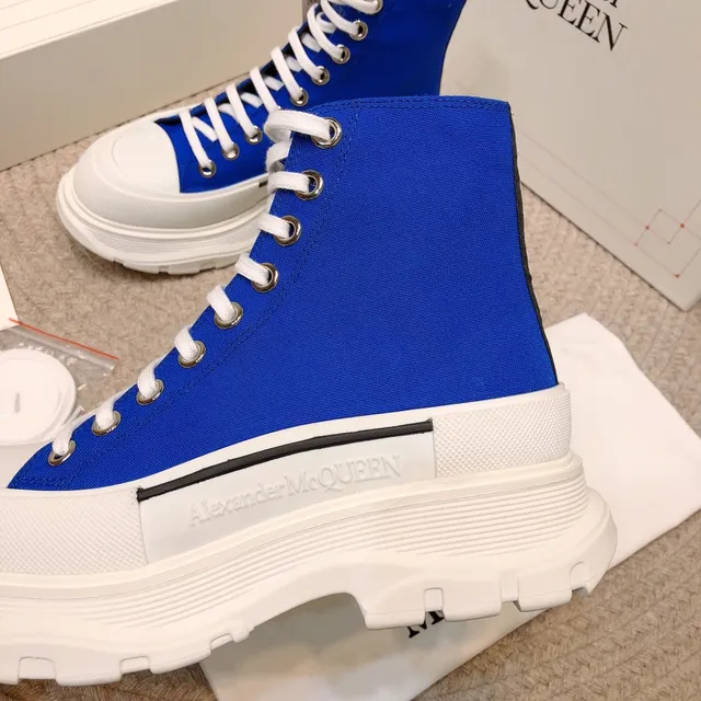 Alexander McQueen Zapatillas Lifestyle de Lona Azul y Blanco de Alto 6