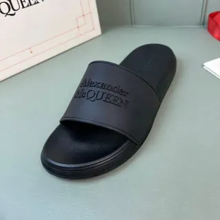 Alexander McQueen Logo Slide Black Slippers