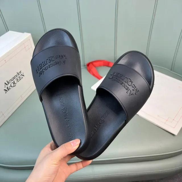Alexander McQueen Logo Slide Black Slippers 2