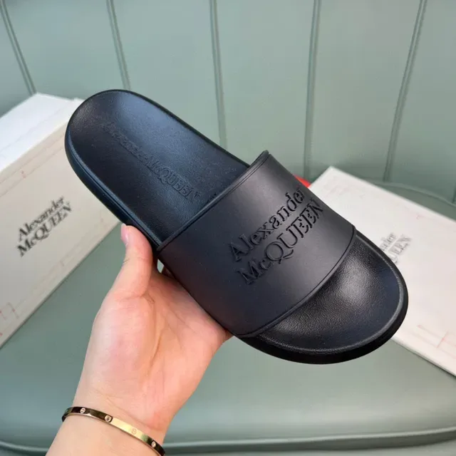 Alexander McQueen Logo Slide Black Slippers 5