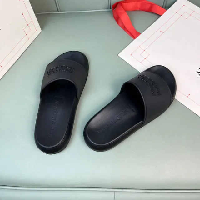 Alexander McQueen Logo Slide Black Slippers 6