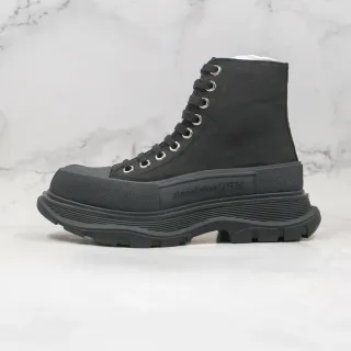 Alexander McQueen Oversized Sneaker Black Canvas Ankle Boot