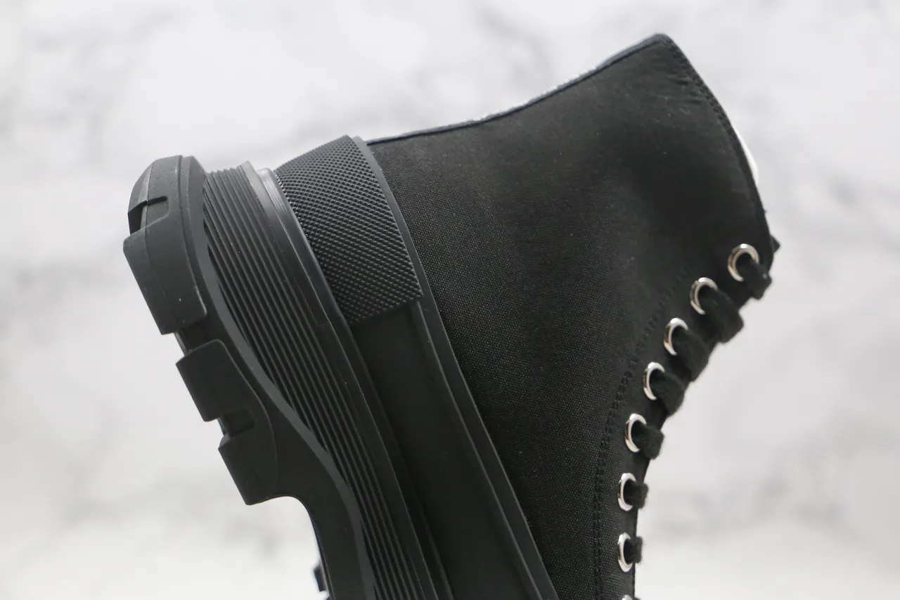 Alexander McQueen Oversized Sneaker Black Canvas Ankle Boot 6