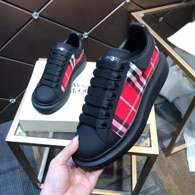 Alexander McQueen Oversized Sneaker Black Red Plaid Lifestyle Sneakers 2