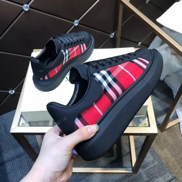 Alexander McQueen Oversized Sneaker Black Red Plaid Lifestyle Sneakers 4