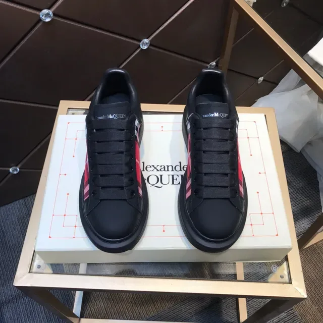 Alexander McQueen Oversized Sneaker Black Red Plaid Lifestyle Sneakers 9