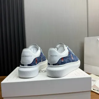 Alexander McQueen Oversized Sneaker Blue Denim White Platform Lifestyle Sneakers