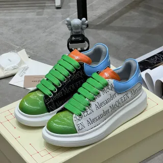 Alexander McQueen Oversized Sneaker Green Black Blue Logo-Print Lifestyle Sneakers