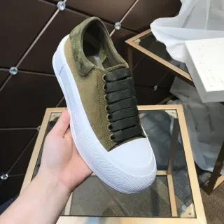 Alexander McQueen Oversized Sneaker Olive Canvas and Suede Lifestyle Sneakers
