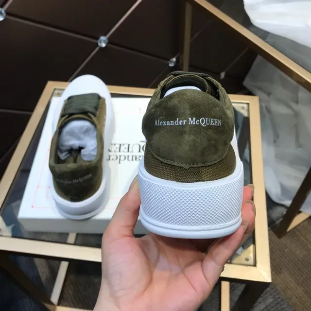 Alexander McQueen Oversized Sneaker Olive Canvas and Suede Lifestyle Sneakers 5
