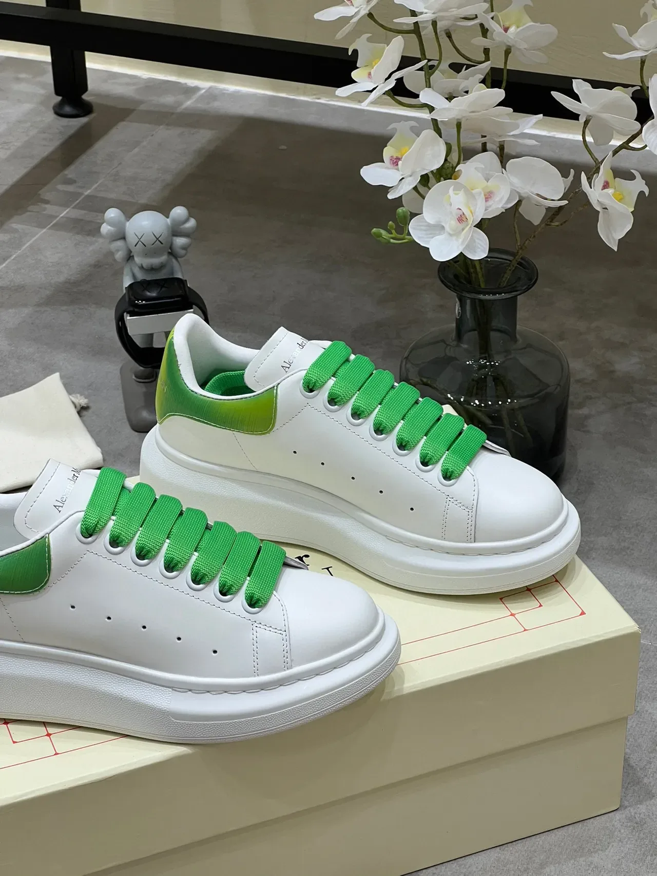 Alexander McQueen Oversized Sneaker White Green Gradient Lifestyle Sneakers 4