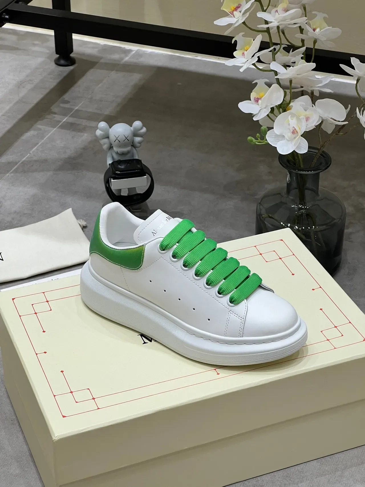 Alexander McQueen Oversized Sneaker White Green Gradient Lifestyle Sneakers 5