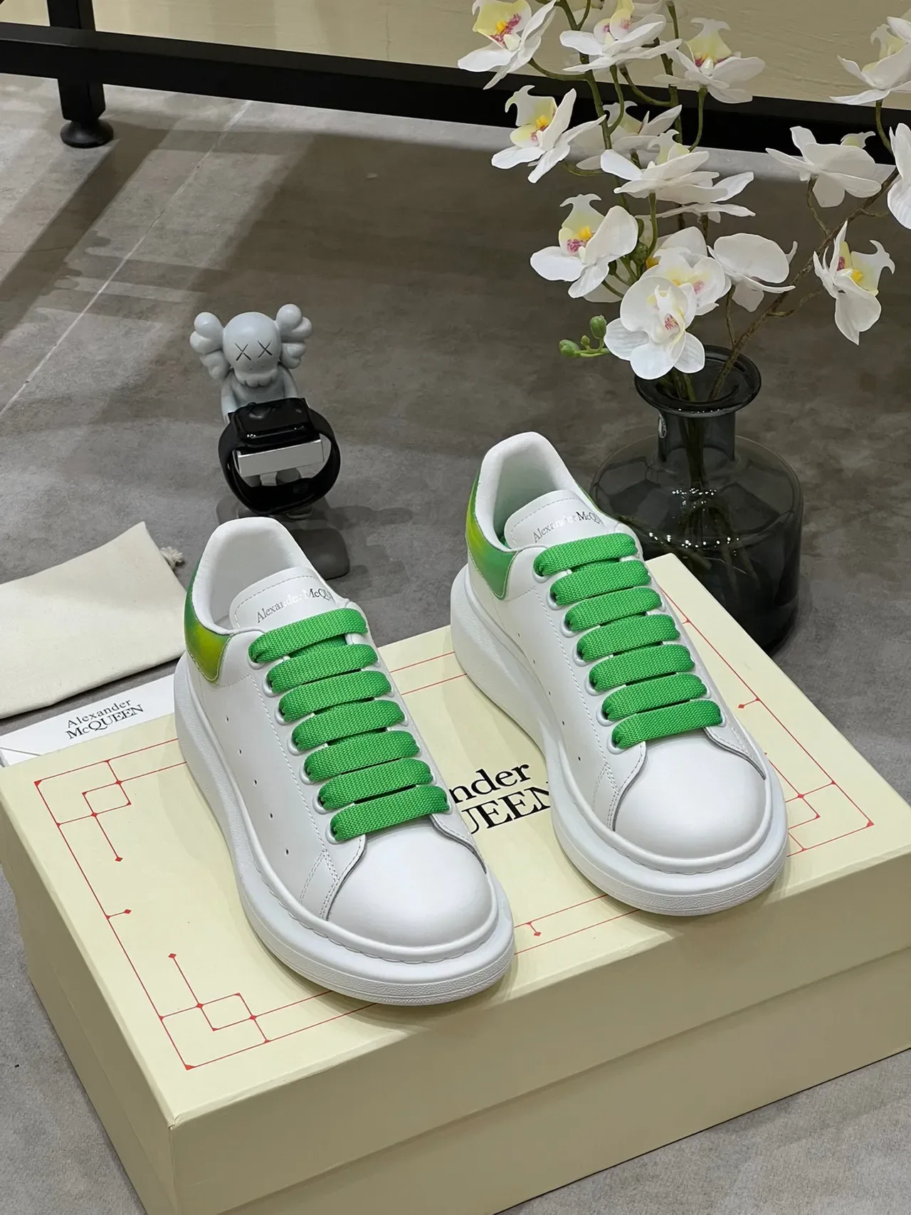Alexander McQueen Oversized Sneaker White Green Gradient Lifestyle Sneakers 8
