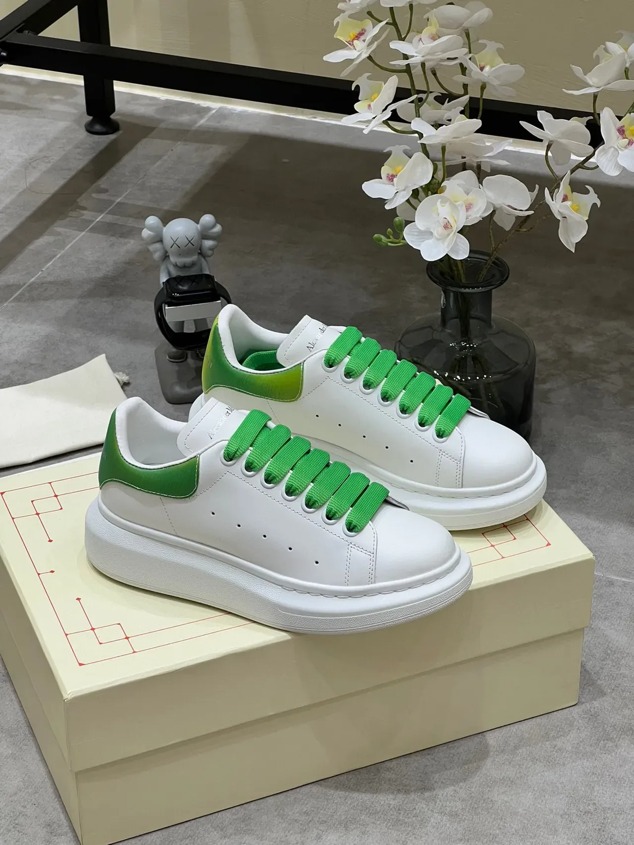 Alexander McQueen Oversized Sneaker White Green Gradient Lifestyle Sneakers 9