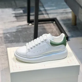 Alexander McQueen Oversized Sneaker White Green Platform Sole Smooth Leather Upper Lifestyle Sneakers
