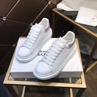 Alexander McQueen Oversized Sneaker White Purple Sole Smooth Leather Upper Lifestyle Sneakers