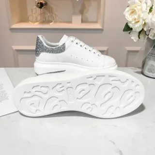 Alexander McQueen Oversized Sneaker White Silver Platform Sole Leather Upper Lifestyle Sneakers