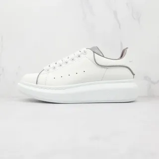 Alexander McQueen Oversized Sneaker White Silver Platform Sole Smooth Leather Upper Lifestyle Sneakers