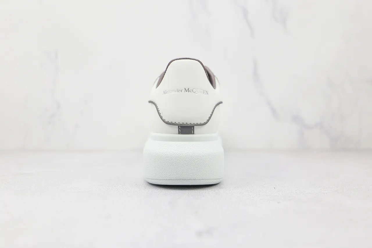 Alexander McQueen Oversized Sneaker White Silver Platform Sole Smooth Leather Upper Lifestyle Sneakers 2