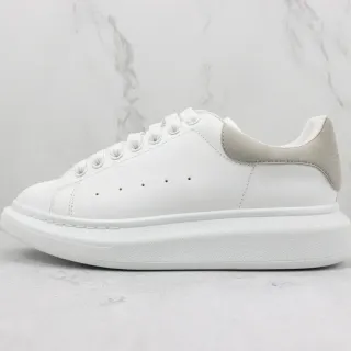 Alexander McQueen White Gray Oversized Platform Sole Smooth Leather Upper Lifestyle Sneakers