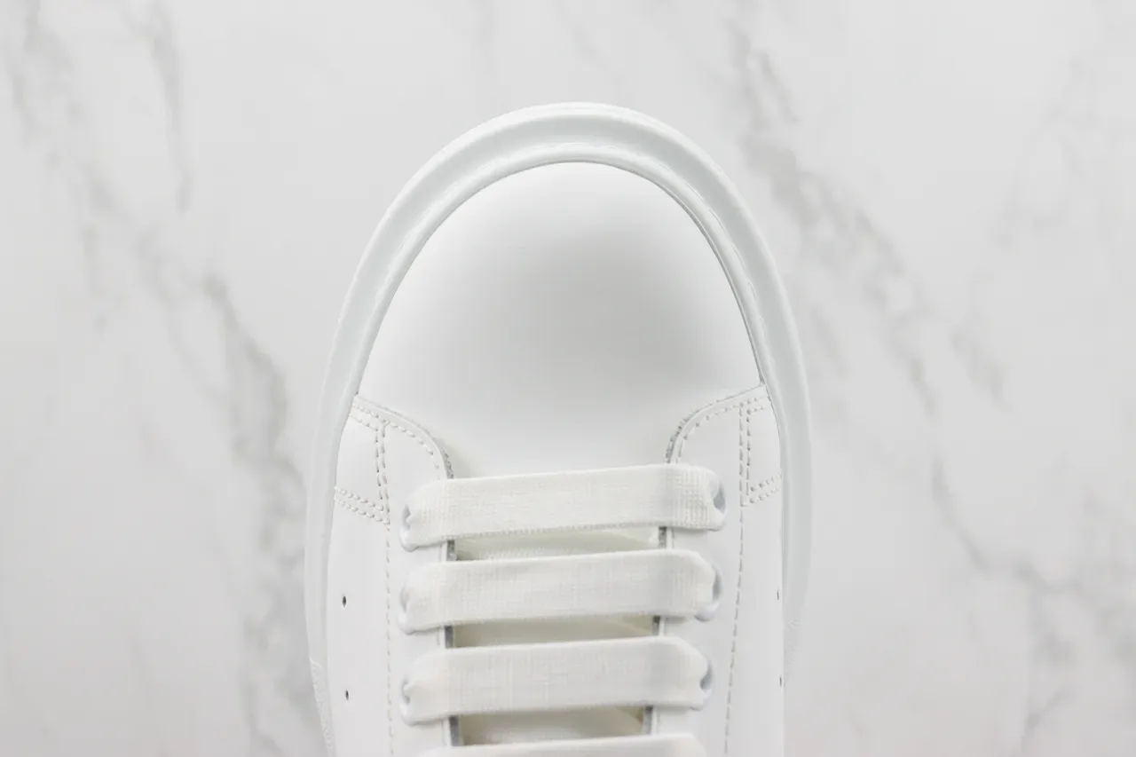 Alexander McQueen White Gray Oversized Platform Sole Smooth Leather Upper Lifestyle Sneakers 6