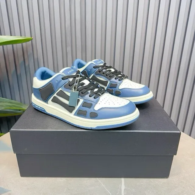 Amiri Blue Black Geometric Cage Overlay Layered Panel Construction Lifestyle Sneakers 2
