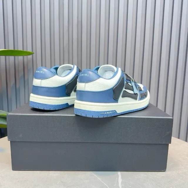 Amiri Blue Black Geometric Cage Overlay Layered Panel Construction Lifestyle Sneakers 6