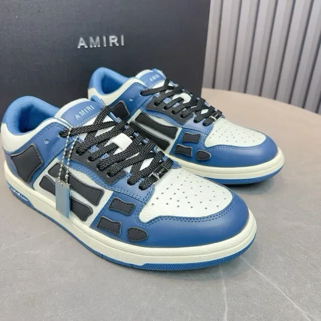 Amiri Blue Black Geometric Cage Overlay Layered Panel Construction Lifestyle Sneakers 9