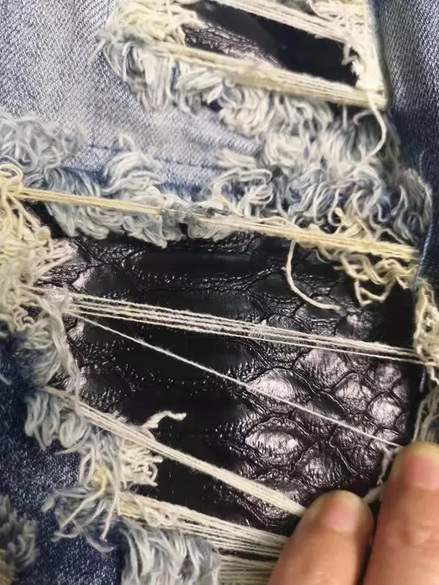 Amiri Blue Green Distressed Embroidered Jeans 3
