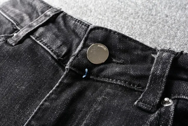 Amiri Distressed Slim Fit Black Pink Jeans 3